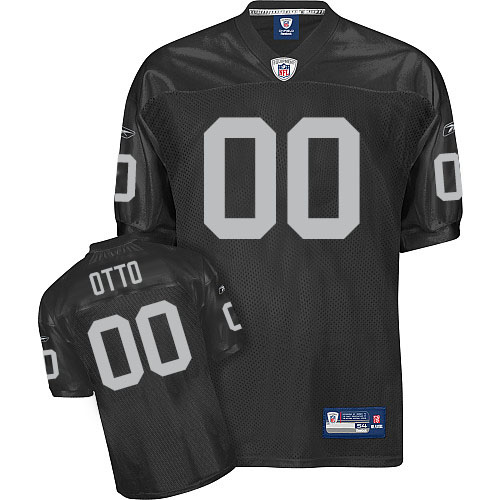 Men's Authentic Jim Otto Reebok Jersey Black Home - #0 Throwback NFL Oakland Raiders